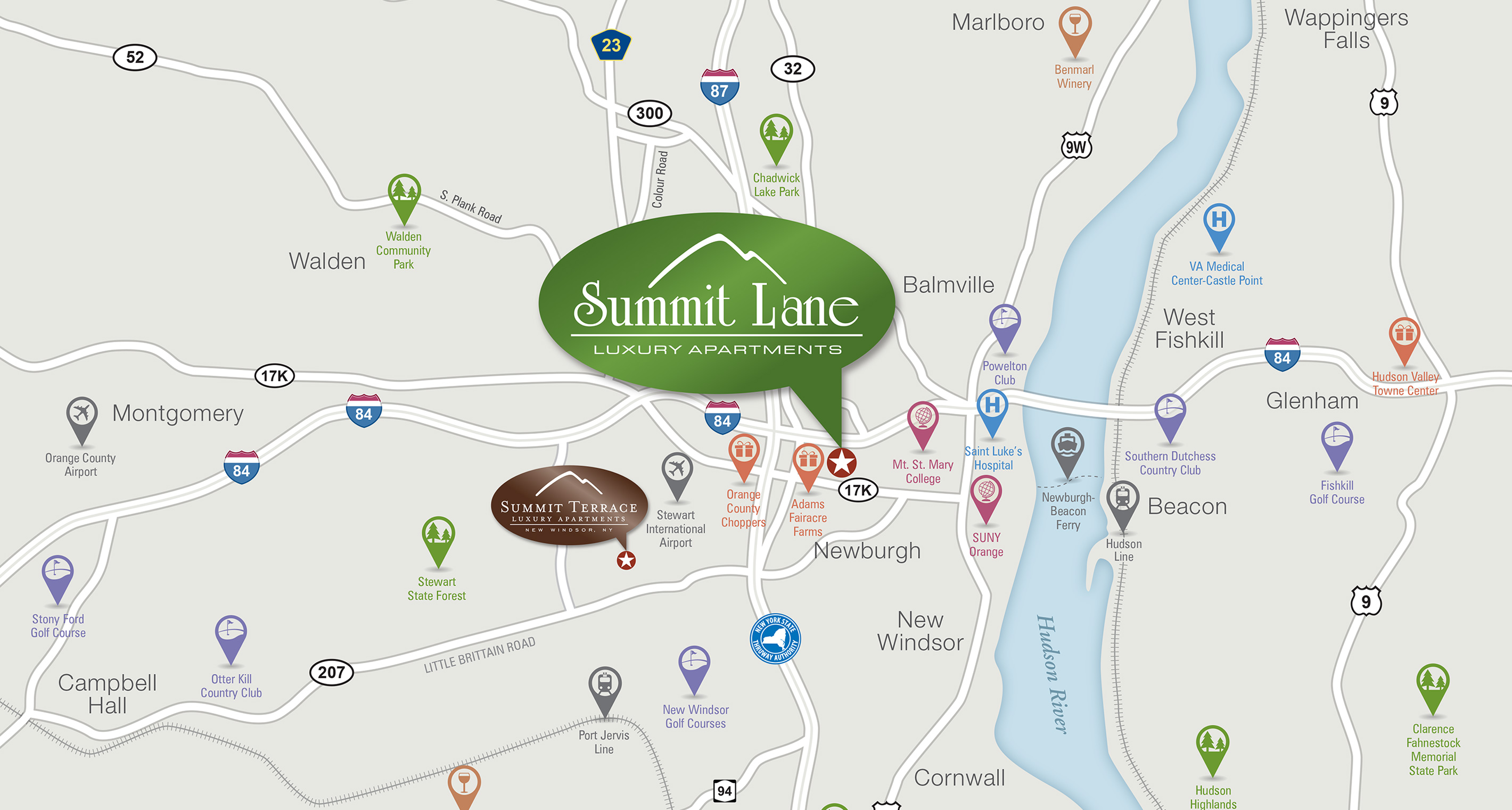 Summit Lane area map